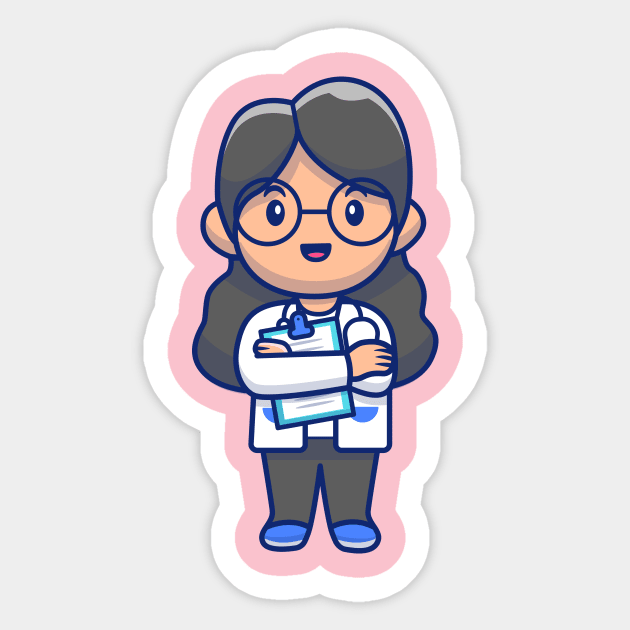 Cute girl doctor cartoon Sticker by Catalyst Labs